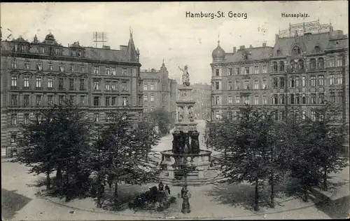 Ak Hamburg Mitte Sankt Georg, Hansaplatz