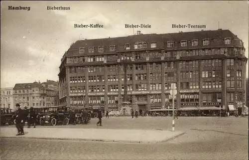 Ak Hamburg Mitte Altstadt, Bieberhaus, Bieber-Kaffee, Bieber-Diele, Bieber-Teeraum