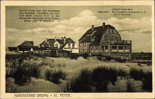 Ak St. Peter Ording, Blick zum Gorch Fock Haus, Dünen