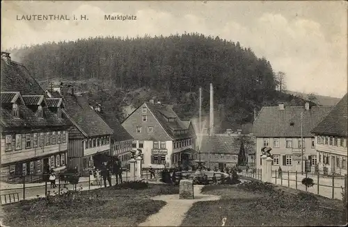 Ak Lautenthal Langelsheim im Oberharz, Marktplatz