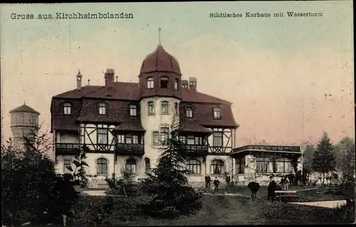 Ak Kirchheimbolanden in der Pfalz, Städtisches Kurhaus mit Wasserturm