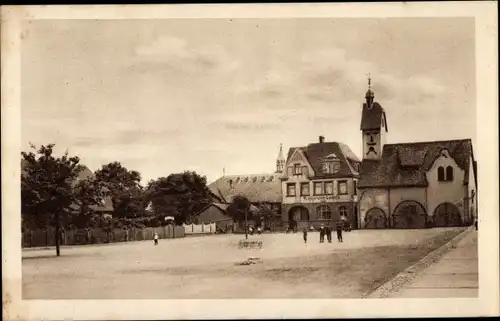 Ak Grünstadt in der Pfalz, Luitpoldplatz mit Feuerwehrhaus