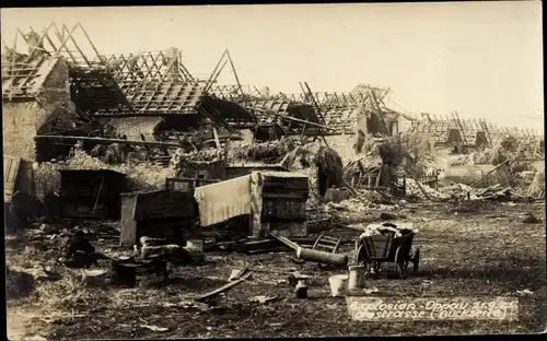 Foto Ak Oppau Ludwigshafen am Rhein, Explosion des Stickstoffwerkes 1921, Hausruinen