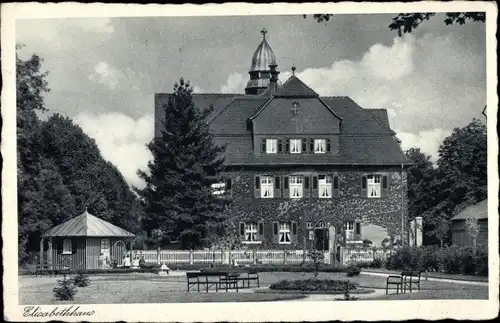 Ak Bad Nauheim in Hessen, Elisabethhaus, Gartenpartie