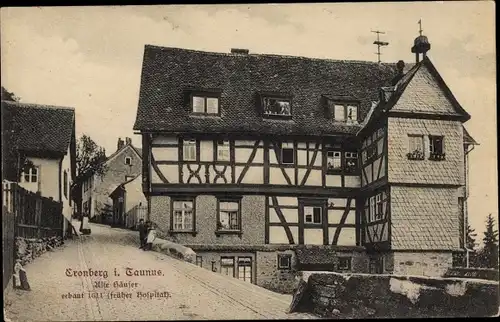 Ak Kronberg im Taunus Hessen, Alte Häuser im Fachwerkstil