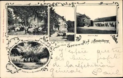 Ak Heidelberg am Neckar, Restaurant Speierers Hof, Gartenpartie, Innerer Hof