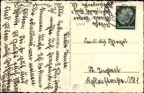 Ak Grünstadt in der Pfalz, Straßenpartie