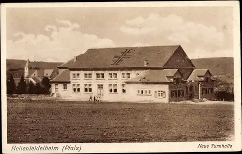 Ak Hettenleidelheim Rheinland Pfalz, Neue Turnhalle, Außenansicht