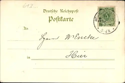 Litho Bad Homburg vor der Höhe, XXIII. Mittelrheinisches Turnfest 1897, Festhalle, Turner