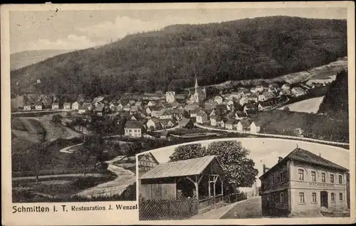 Ak Schmitten im Taunus Hessen, Restauration, Blick auf den Ort