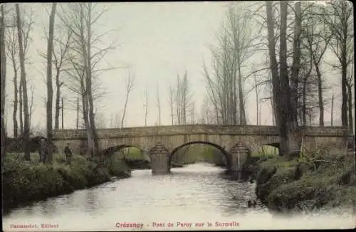 Ak Crézancy Aisne, Pont de Paroy sur le Surmelin
