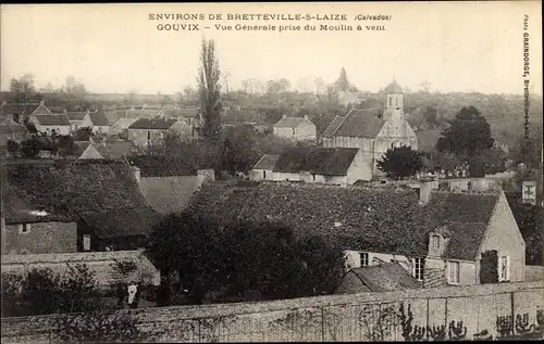 Ak Gouvix Calvados, Vue Generale prise du Moulin a vent