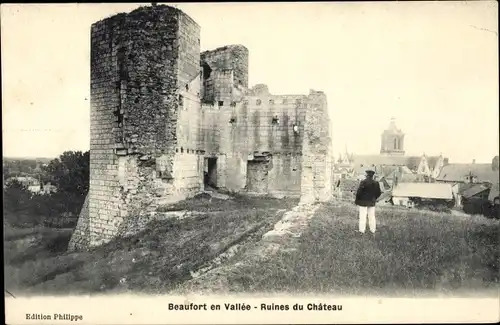 Ak Beaufort en Vallee Beaufort en Anjou Maine et Loire, Ruines du Chateau