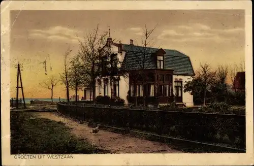 Ak Westzaan Zaanstad Nordholland Niederlande, Villa, Zaun