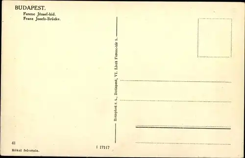 Ak Budapest Ungarn, Franz Josefs-Brücke