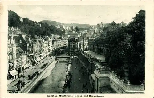 Ak Karlovy Vary Karlsbad Stadt, Mühlbrunnkolonnade, Kreuzstraße