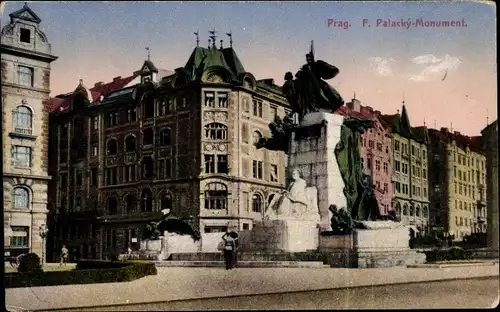 Ak Praha Prag, Pomnik Fr. Palackyho, Denkmal, Gebäude