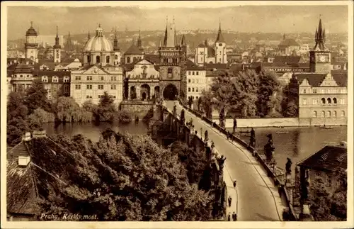 Ak Praha Prag Tschechien, Karluv most, Karlsbrücke