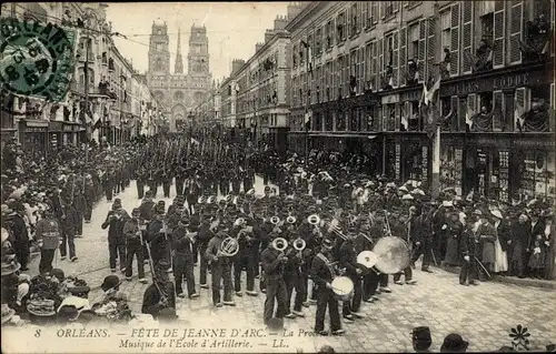 Ak Orléans Loiret, Fete de Jeanne d'Arc, Musique de l'Ecole d'Artillerie
