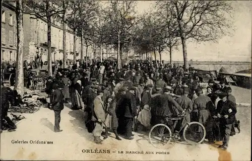 Ak Orléans Loiret, Le Marche aux Puces, Flohmarkt