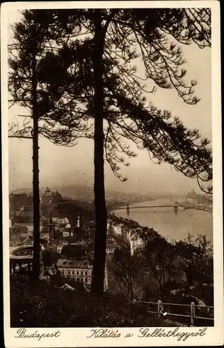 Ak Budapest Ungarn, Aussicht vom Blocksberg