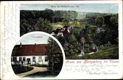 Ak Heiligenberg Bruchhausen Vilsen Landkreis Diepholz, Forsthaus, Heiligenberger Tal