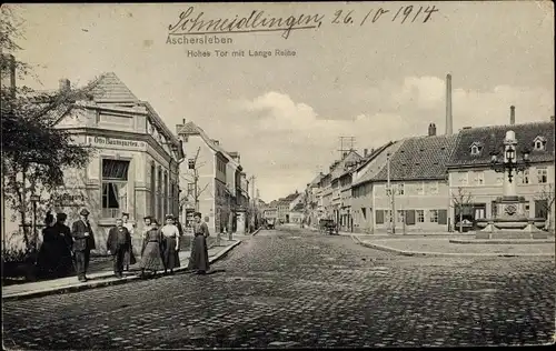 Ak Aschersleben im Salzlandkreis, Hohes Tor, Lange Reihe, Anwohner