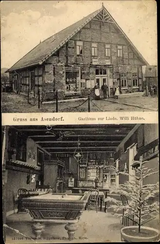 Ak Asendorf in der Nordheide, Gasthaus zur Linde, Billardtisch