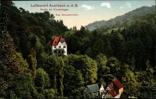 Ak Auerbach Bensheim an der Bergstraße Hessen, Partie am Fürstenlager, Ev. Schwesternheim