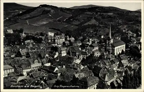 Ak Bensheim an der Bergstraße Hessen, Fliegeraufnahme, Hotel Deutsches Haus