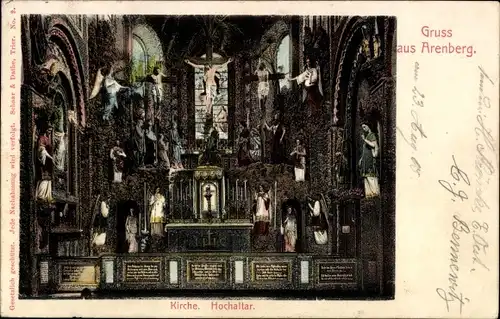 Ak Arenberg Koblenz am Rhein, Hochaltar in der Kirche