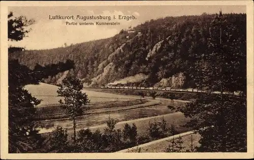 Ak Augustusburg im Erzgebirge, Partie unter dem Kunnerstein