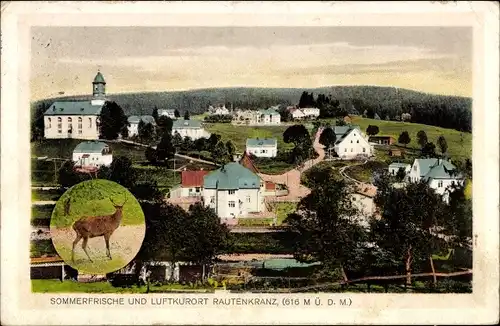 Ak Rautenkranz im Vogtland, Panorama vom Ort