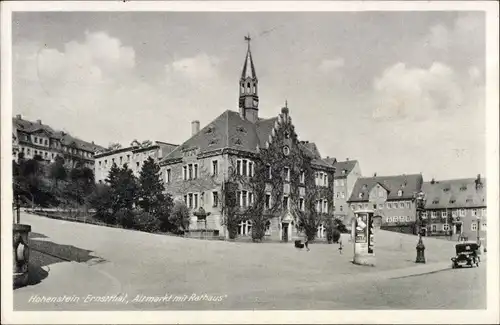 Ak Hohenstein Ernstthal in Sachsen, Altmarkt, Rathaus