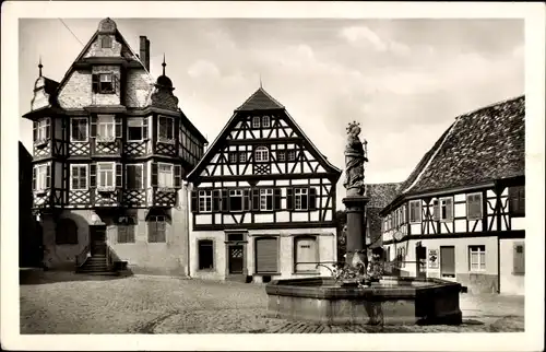 Ak Heppenheim an der Bergstraße, Marktplatz, Apotheke, Brunnen