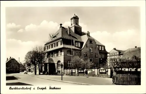 Ak Burkhardtsdorf im Erzgebirge, Rathaus