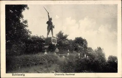 Ak Schleswig an der Schlei, Chemnitz Denkmal