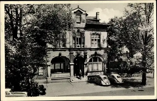 Ak Sprendlingen in Rheinhessen, Bahnhofshotel, VW Käfer