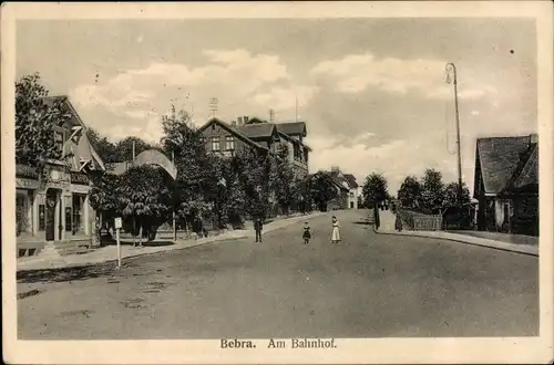 Ak Bebra an der Fulda Hessen, Partie am Bahnhof