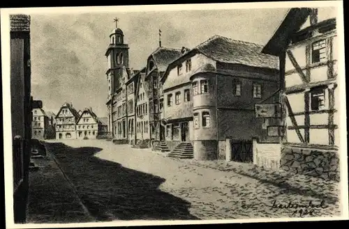 Künstler Ak Winkel, Karl, Lauterbach an der Lauter Hessen, Marktplatz