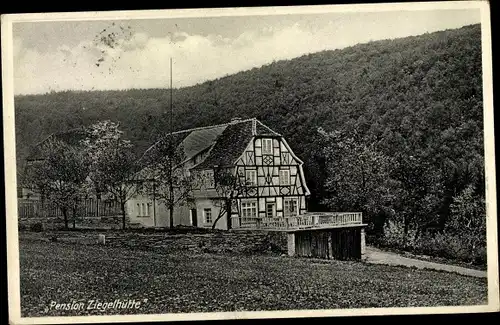 Ak Rod an der Weil Weilrod im Taunus, Pension Ziegelhütte