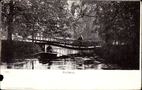 Ak Kollum Kollumerland en Nieuwkruisland Friesland, Seepartie, Brücke