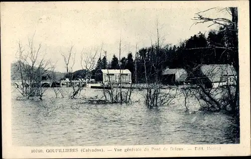 Ak Goupillières Calvados, Vue generale du Pont de Brieux