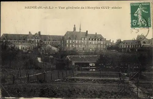 Ak Baugé Maine et Loire, Vue generale de l'Hospice