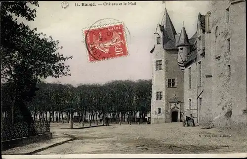 Ak Baugé Maine et Loire, Le Chateau, Le Mail
