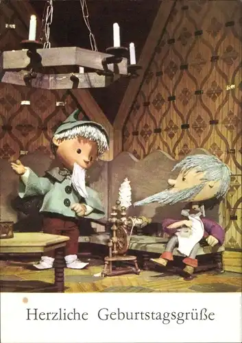 Ak Glückwunsch Geburtstag, Unser Sandmännchen, Sandmann, DDR Kinderfernsehen, Rumpelstilzchen, 6257