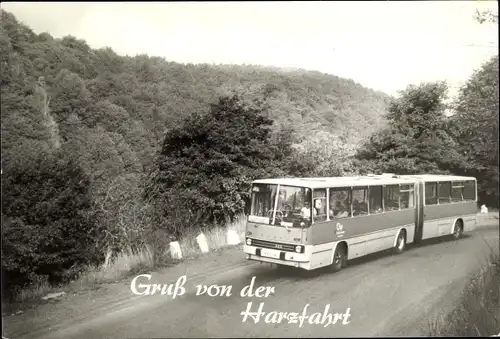 Ak Gruß von der Harzfahrt, Ikarus Gelenkbus