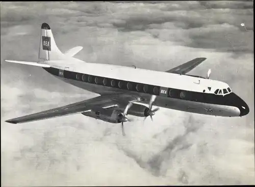 Ak Britisches Passagierflugzeug, BEA, British European Airlines Jet Prop Viscount