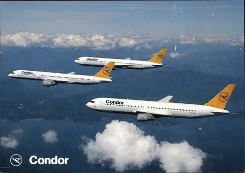 Ak Deutsches Passagierflugzeug, Condor, Boeing 767, B 757