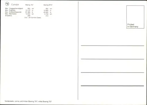 Ak Deutsches Passagierflugzeug, Condor, Boeing 767, B 757